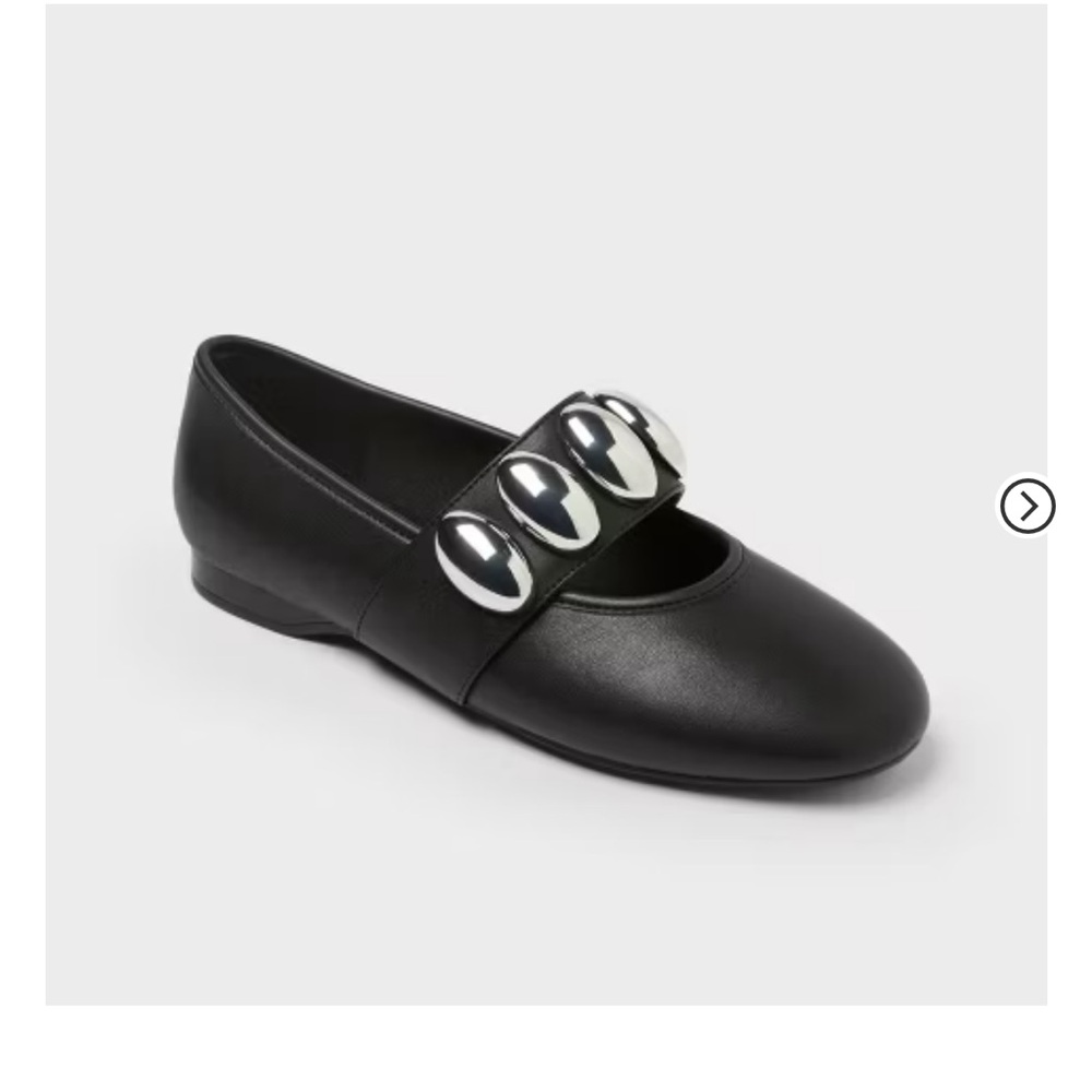 NWT Women’s Genevieve Oversized Dome Stud Mary Jane Flats with Memory Foam - Picture 2 of 9